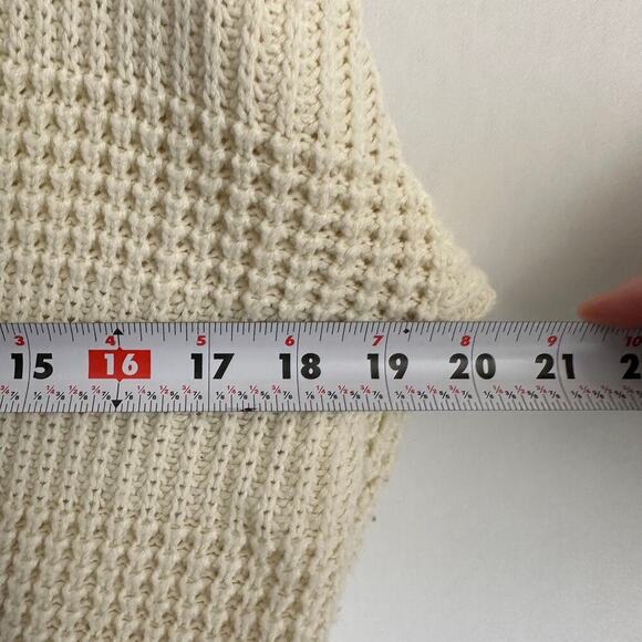 Vintage America Weekend Medium Cream / Yellow Fisherman Knit Slouchy Cardigan - Picture 4 of 7